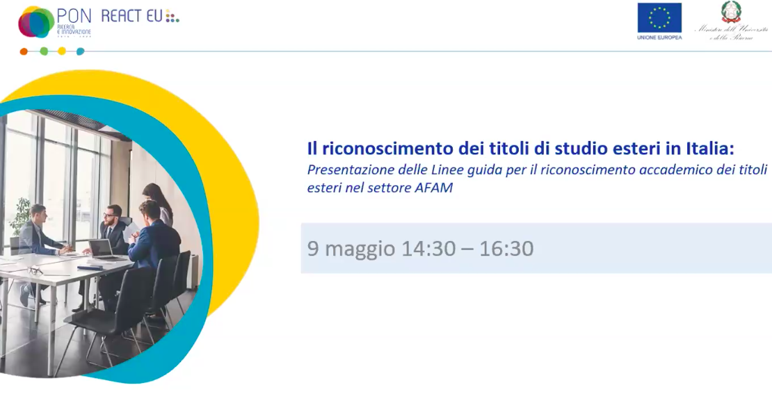 Webinar AFAM 9 maggio 